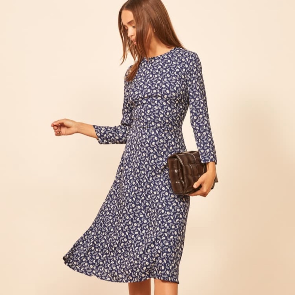 Reformation Moon Floral Long Sleeve Dress